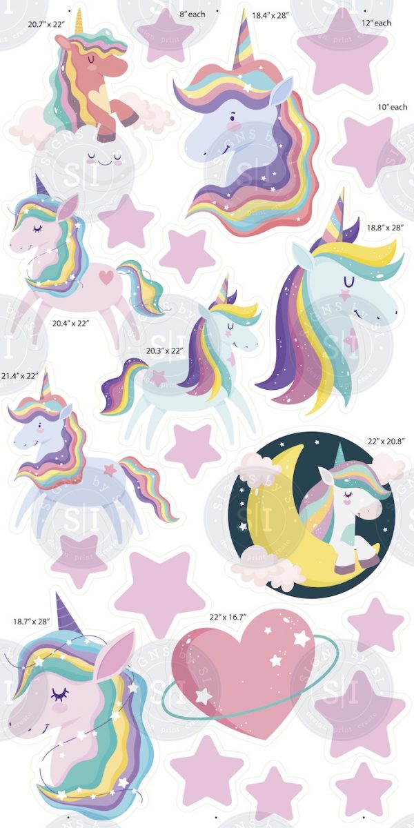 Unicorn - 22 Piece Set - Signs by SI