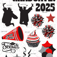 Black & Red Graduation Smart Set - 24 Pieces