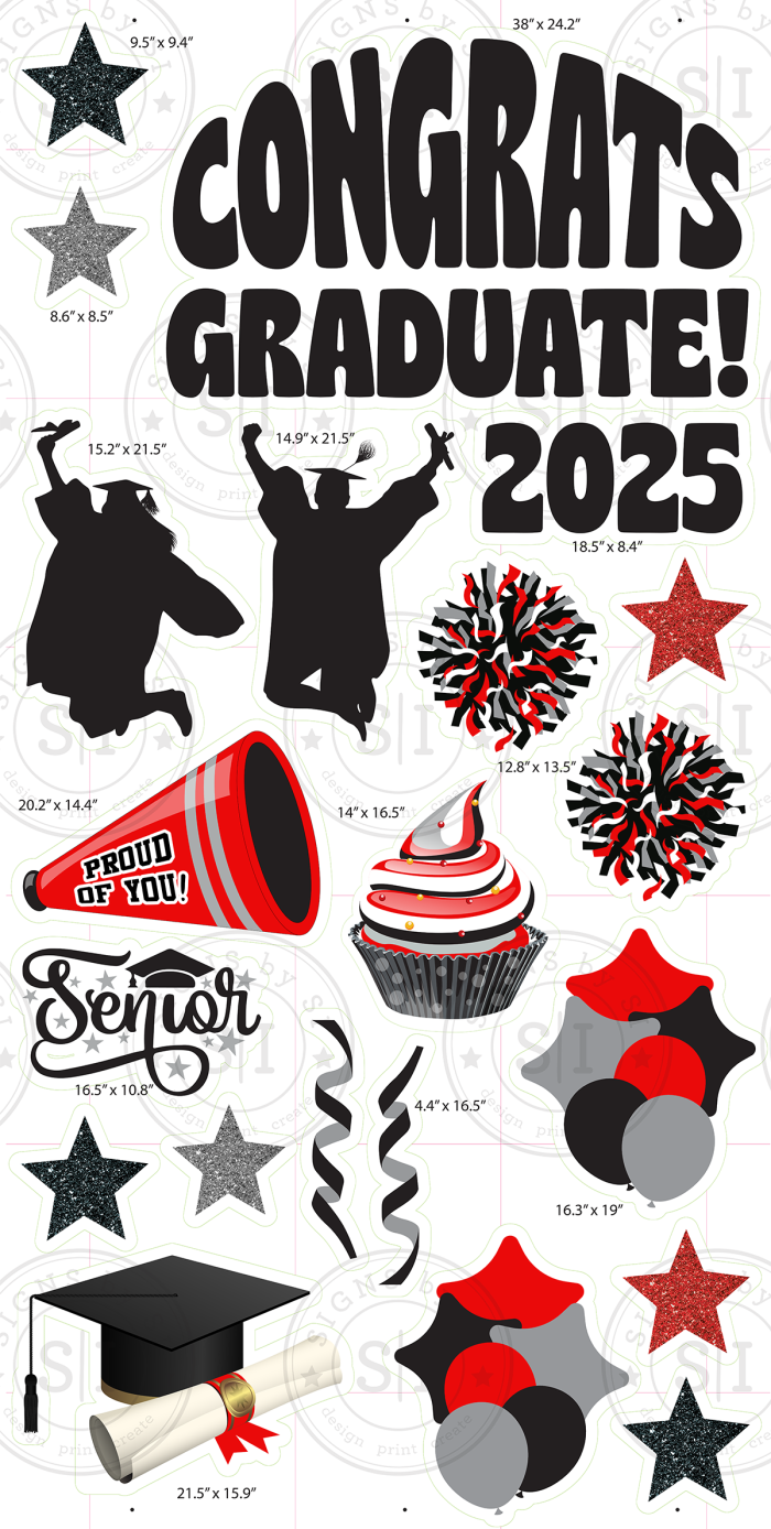 Black & Red Graduation Smart Set - 24 Pieces - Image 2