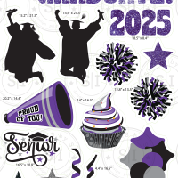 Purple, Silver, Black Graduation Smart Set - 24 Pieces