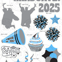 Powder Blue & Light Grey Graduation Smart Set - 24 pieces