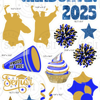 Gold & Blue Glitter Graduation Smart Set - 24 pieces