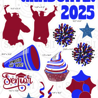 Maroon & Blue Graduation Smart Set - 24 Pieces