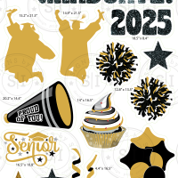 Black Glitter & Gold Graduation Smart Set - 24 Pieces