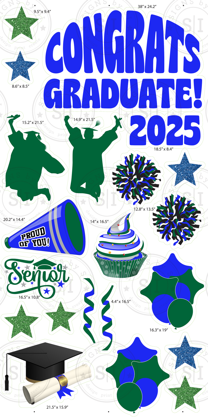 Blue & Green Graduation Smart Set - 24 pieces - Image 2
