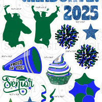 Blue Glitter & Green Graduation Smart Set - 24 pieces