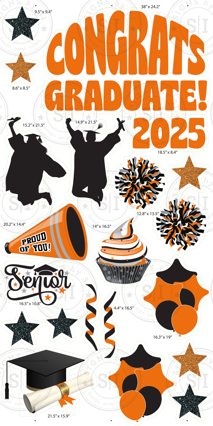 Orange & Black Graduation Smart Set - 24 Pieces - Image 2