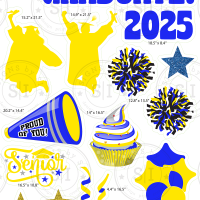 Yellow & Blue Glitter Graduation Smart Set - 24 Pieces