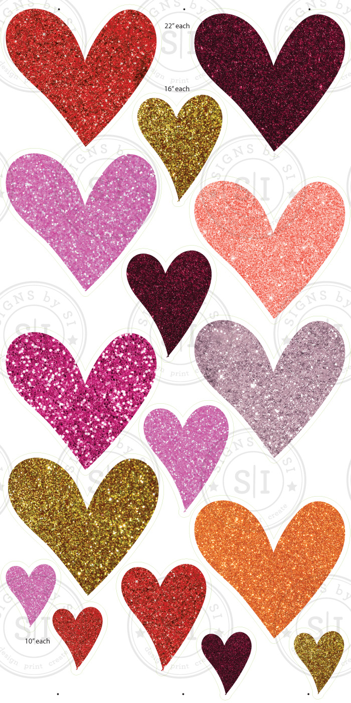 Pink glitter heart - PRINTED IMAGE | Sticker