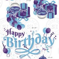 Happy Birthday Purple and Turquoise Smart Set - 7 Pieces
