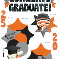 Orange & Black Glitter Graduation Smart Set - 7 Pieces