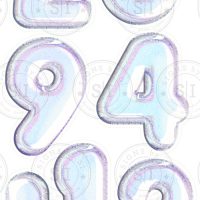 Iridescent Holographic Foil Balloon Font 30" Numbers - 13 Pieces