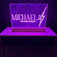 Custom Made LED Acrylic Light Up Display Sign in Board or Centerpieces - Create Your Own With Photo, Text, Logo or Design - Sweet 16, Birthday, Bar/Bat Mitzvah, Weddings, Graduation
