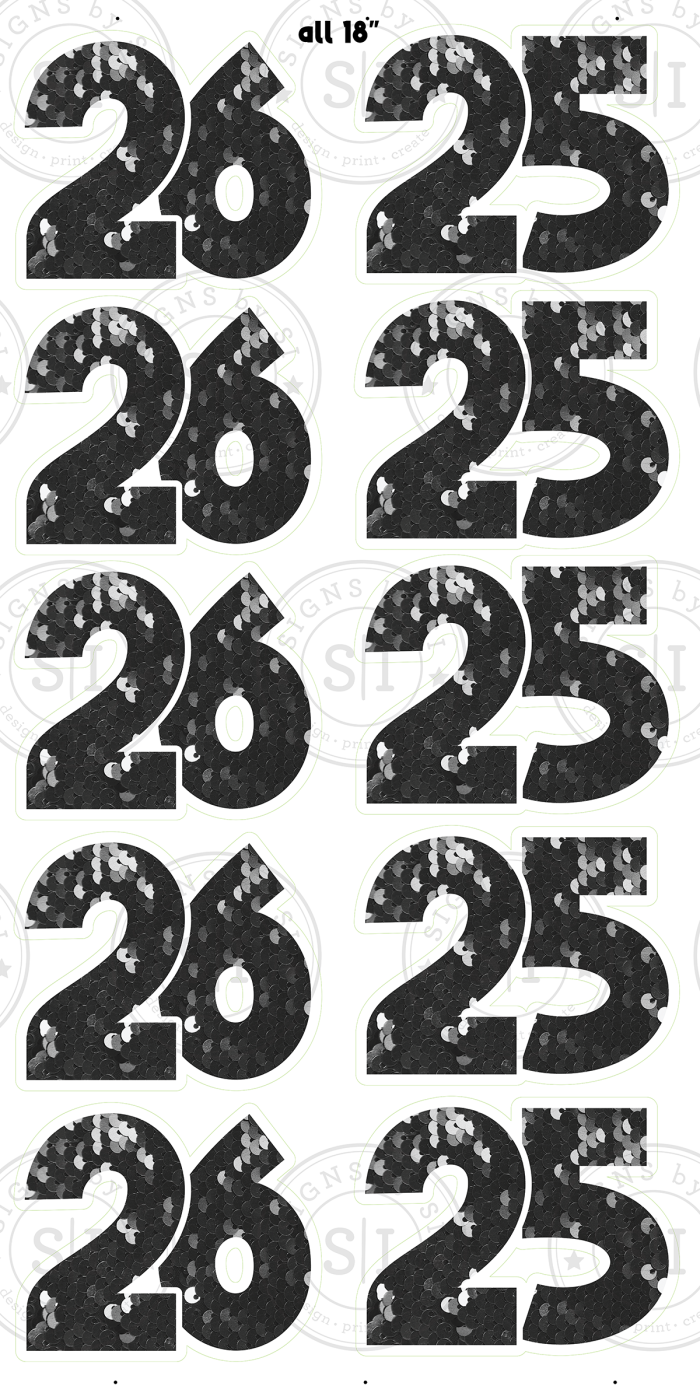 Black Sequin 18" Alphakind 2025 & 2026 -1 0 pieces - Image 3