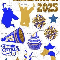 Royal Blue & Gold Glitter Graduation Smart Set - 24 pieces