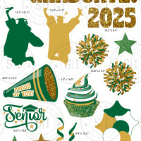 Green & Gold Glitter Graduation Smart Set - 24 Pieces