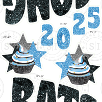 Blue & Black Graduation Smart Set- Blue, Silver and Black Glitter - 8 pieces