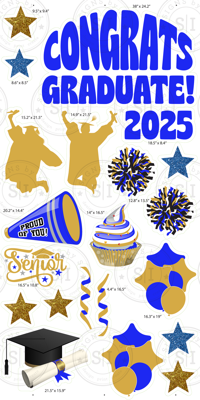 Blue & Gold Graduation Smart Set - 24 pieces - Image 2