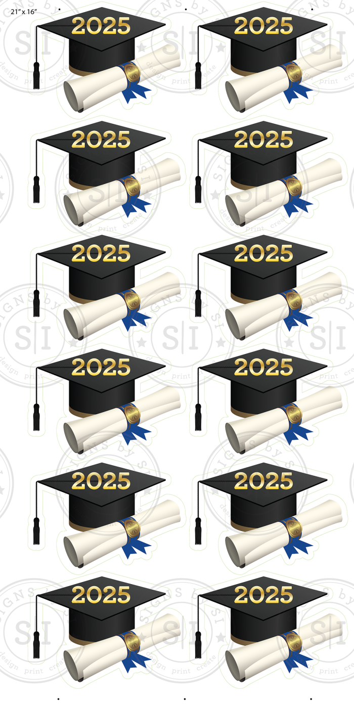 Black Graduation Caps & Diplomas - 12 pieces - Image 2