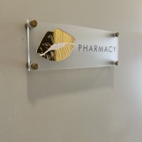 Acrylic Sign for Business or Special Event with Gold Mirror 3D Logo - Image 2