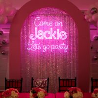 Custom Acrylic Layered + Neon Accent Sign In Board for Events, Wedding, Bar/Bat Mitzvahs