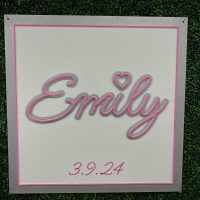 Custom Acrylic Layered + Neon Accent Sign In Board for Events, Wedding, Bar/Bat Mitzvahs - Image 4