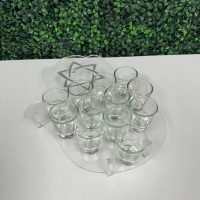 Acrylic Hamsa Kiddush Serving Set with Glasses | Wedding Gift | Engagement Gift | Housewarming Gift - Image 2