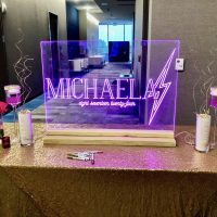 Custom Made LED Acrylic Light Up Display Sign in Board or Centerpieces - Create Your Own With Photo, Text, Logo or Design - Sweet 16, Birthday, Bar/Bat Mitzvah, Weddings, Graduation - Image 2