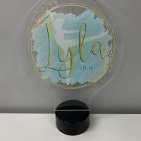LED Acrylic Light Up Display Centerpiece - Create Your Own With Photo, Text, Logo or Design - Sweet 16, Birthday, Bar/Bat Mitzvah, Weddings, Graduation