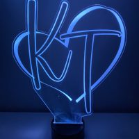 LED Acrylic Light Up Display Centerpiece - Create Your Own With Photo, Text, Logo or Design - Sweet 16, Birthday, Bar/Bat Mitzvah, Weddings, Graduation