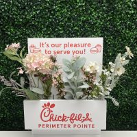 Chick-fil-A Flower Box (fake florals not included) with Customized Store Location Name