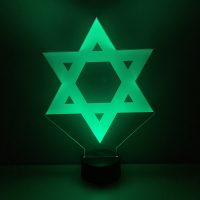 Jewish Star LED Acrylic Light Up Display Centerpiece - Chanukkah Holiday Gift | Bar Bat Mitzvah Decor - Image 3