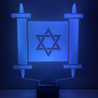 Torah LED Acrylic Light Up Display Centerpiece - Chanukkah Holiday Gift | Bar Bat Mitzvah Decor