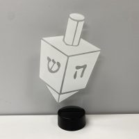 Hanukkah Dreidel LED Acrylic Light Up Display Centerpiece - Chanukkah Holiday Gift - Image 4