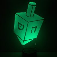 Hanukkah Dreidel LED Acrylic Light Up Display Centerpiece - Chanukkah Holiday Gift - Image 3