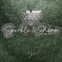Sparkle and Shine with Diamond Acrylic Neon Sign | Birthday Party Neon Sign | Wedding Neon Sign | Sweet 16 Neon Sign | Bar Bat Mitzvah Business Neon Sign - Image 3