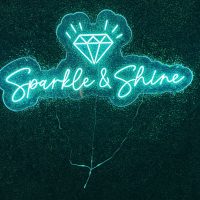 Sparkle and Shine with Diamond Acrylic Neon Sign | Birthday Party Neon Sign | Wedding Neon Sign | Sweet 16 Neon Sign | Bar Bat Mitzvah Business Neon Sign - Image 7