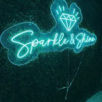 Sparkle and Shine with Diamond Acrylic Neon Sign | Birthday Party Neon Sign | Wedding Neon Sign | Sweet 16 Neon Sign | Bar Bat Mitzvah Business Neon Sign - Image 8