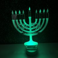 Hanukkah Customized Name Menorah LED Acrylic Light Up Display Centerpiece - Chanukkah Holiday Gift - Image 4