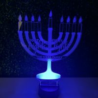 Hanukkah Customized Name Menorah LED Acrylic Light Up Display Centerpiece - Chanukkah Holiday Gift - Image 3