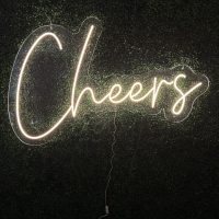 Cheers Acrylic Neon Sign | Birthday Party Neon Sign | Wedding Neon Sign | Sweet 16 Neon Sign | Bar Bat Mitzvah Business Neon Sign