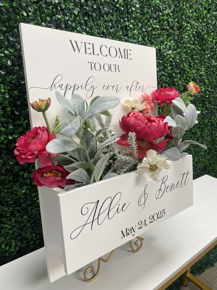 Flower Box Sign - Weddings, Bar Bat Mitzvah, Engagement Party, Celebrations - Image 2