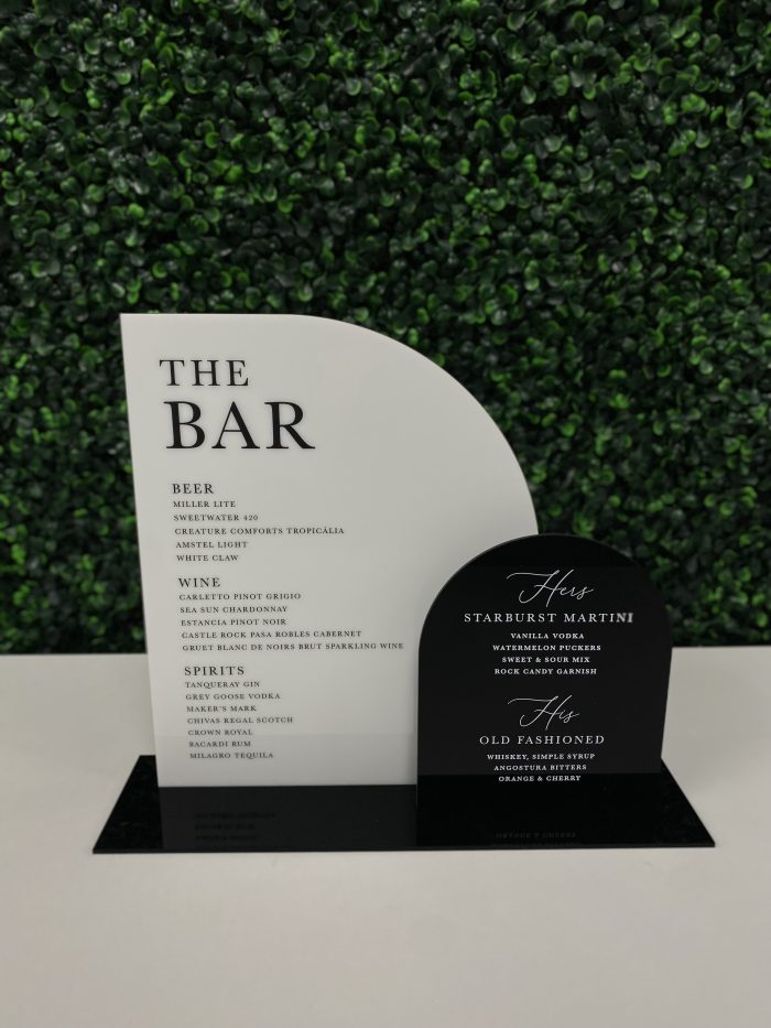 Bar Menu Custom Sign - Wedding | Bar Bat Mitzvahs | Party | Anniversary