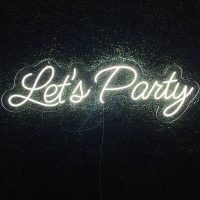 Let's Party Acrylic Neon Sign | Birthday Party Neon Sign | Wedding Neon Sign | Sweet 16 Neon Sign | Bar Bat Mitzvah Business Neon Sign - Image 3