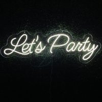 Let's Party Acrylic Neon Sign | Birthday Party Neon Sign | Wedding Neon Sign | Sweet 16 Neon Sign | Bar Bat Mitzvah Business Neon Sign