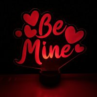 Be Mine LED Acrylic Light Up Display Centerpiece - Valentine's Day Holiday Gift