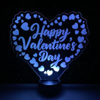 Happy Valentine's Day LED Acrylic Light Up Display Centerpiece - Valentine's Day Holiday Gift - Image 3
