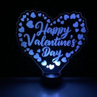 Happy Valentine's Day LED Acrylic Light Up Display Centerpiece - Valentine's Day Holiday Gift - Image 8