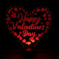 Happy Valentine's Day LED Acrylic Light Up Display Centerpiece - Valentine's Day Holiday Gift - Image 2