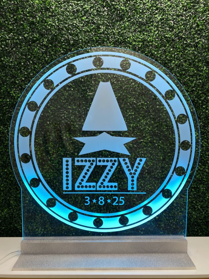 Custom Made LED Acrylic Light Up Display Sign in Board or Centerpieces - Create Your Own With Photo, Text, Logo or Design - Sweet 16, Birthday, Bar/Bat Mitzvah, Weddings, Graduation - Image 8